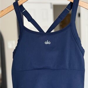 ALO Ribbed Favorite Bra Navy Medium